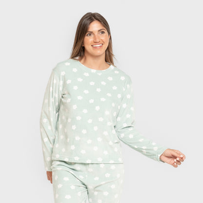 Pijama terciopelo super soft mujer Dula verde tiffany