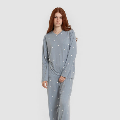 Pijama largo mujer soft Choer indigo