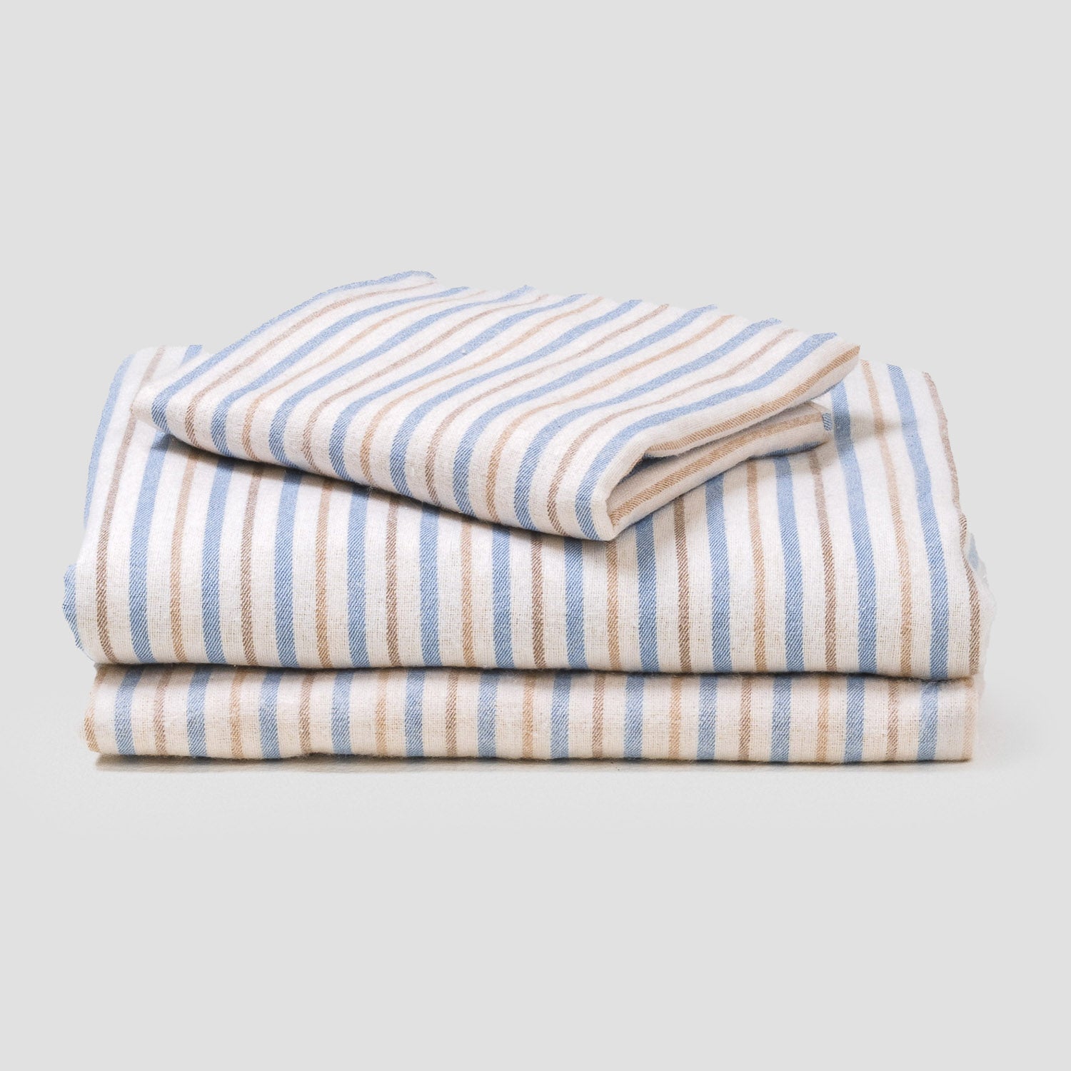 Juego de sábanas franela Raya Benet arena - indigo cuna