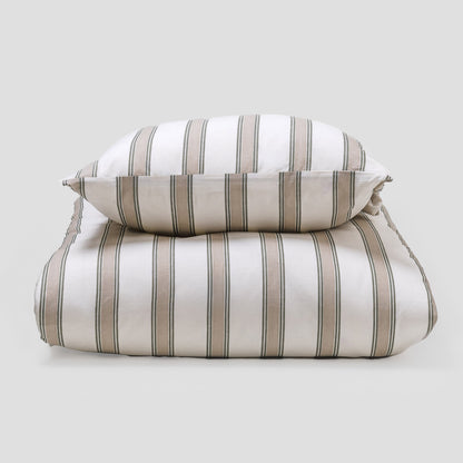 Capa de edredão de algodão Raya Sitges verde seco - taupe - PR