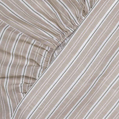 Juego de sábanas algodón Raya Sego verde keike